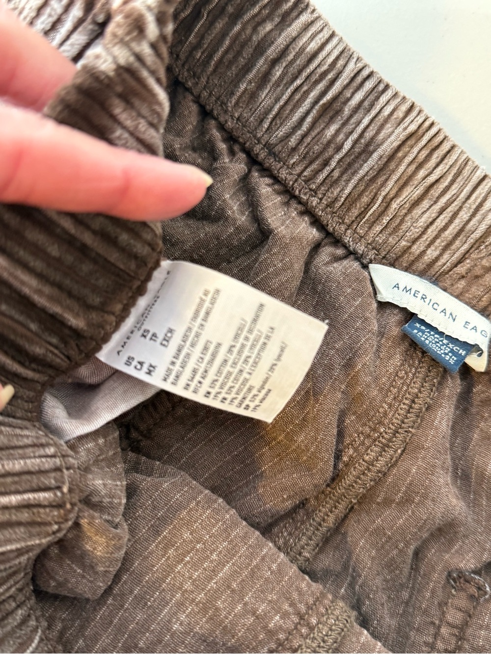 American Eagle Stretch Corduroy Low-Rise Baggy Wide-Leg Pants chocolate brown - Picture 9 of 11